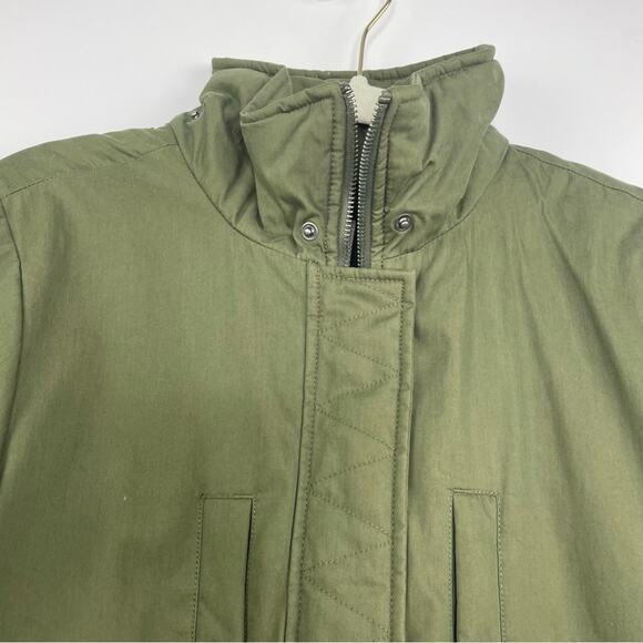 Vans army green puffer coat faux fur hoodie parka jacket women's size XS - Picture 2 of 16